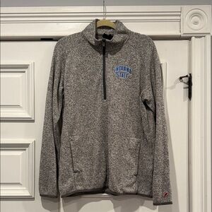 Indiana State University League Men's Gray Zip Up Sweater